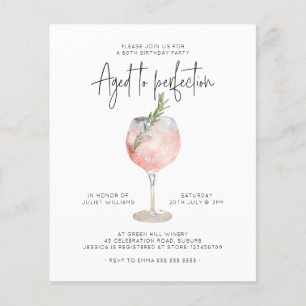 Budget Pink Wine Aged to Perfection 60th Birthday Flyer
