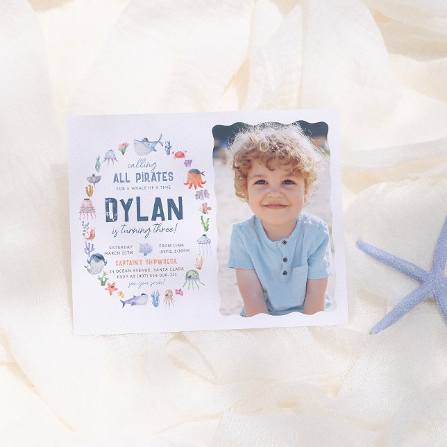 Budget Pirate Under The Sea Boys Photo Birthday (Creator Uploaded)