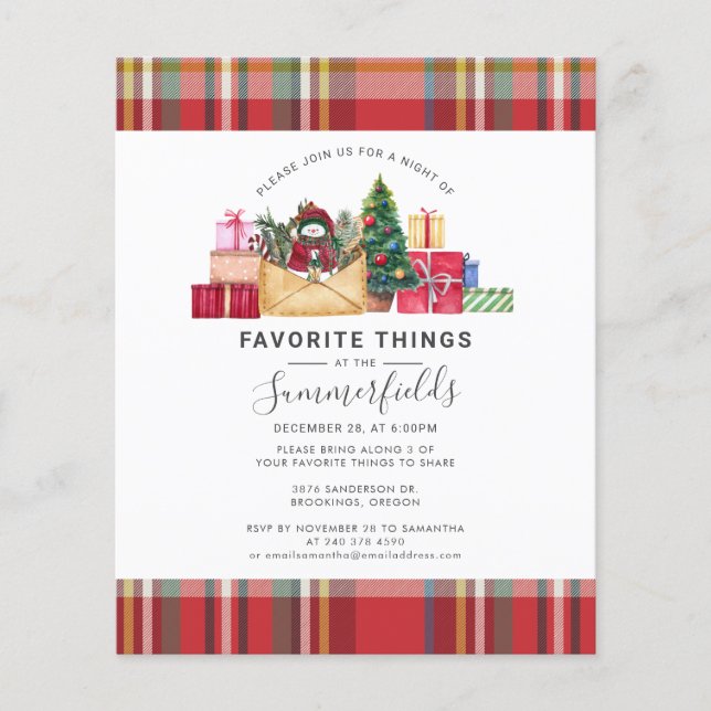Budget Plaid Favourite Things Christmas Holidays (Front)