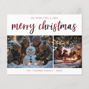 BUDGET Plaid Holiday Photo Card Modern Christmas
