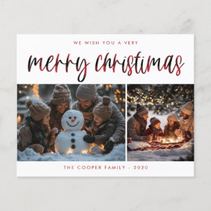 BUDGET Plaid Holiday Photo Card Modern Christmas