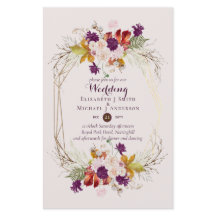 BUDGET Plum and Coral Wedding Invitations A9