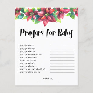 Budget Poinsettia Prayers for Baby Shower Card