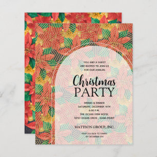Budget Poinsettias Christmas Party Invitation