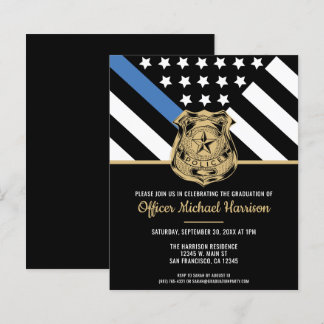 Budget Police Academy Graduation Party Invitation