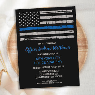 Budget Police Academy Graduation Thin Blue Line