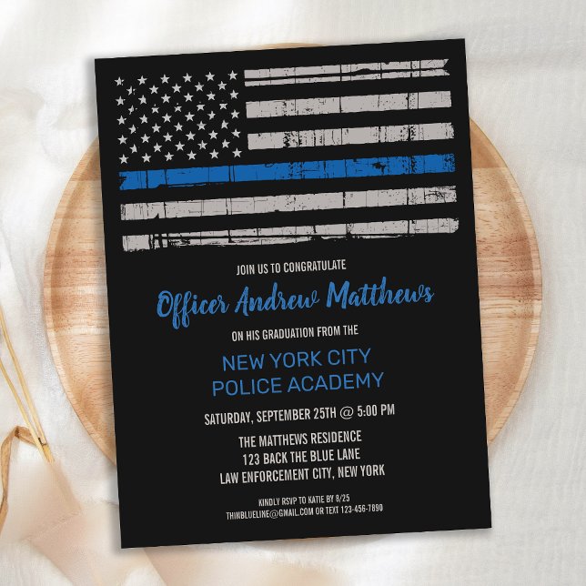 Budget Police Academy Graduation Thin Blue Line (Creator Uploaded)