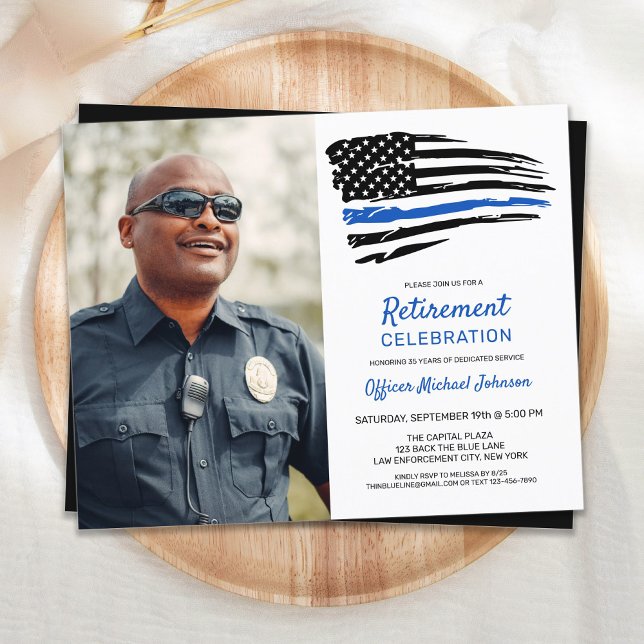 Budget Police Custom Photo Retirement Invitation (Creator Uploaded)