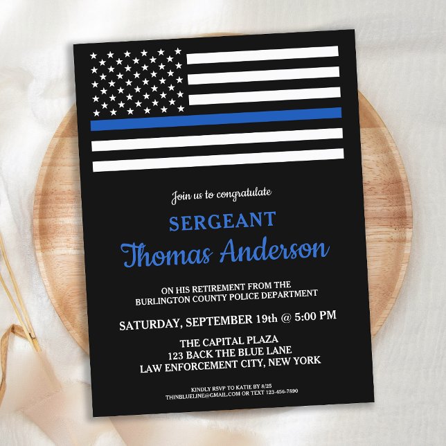 Budget Police Officer Retirement Thin Blue Line    (Creator Uploaded)