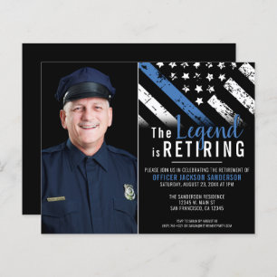 Budget Police Retirement Party Photo Invitation