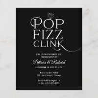 Budget Pop Fizz Clink Engagement Party Invitation