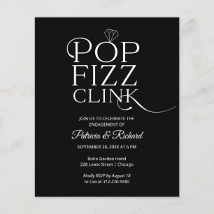 Budget Pop Fizz Clink Engagement Party Invitation
