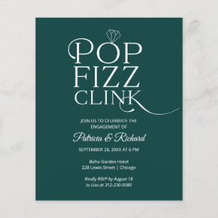Budget Pop Fizz Clink Engagement Party Invitation