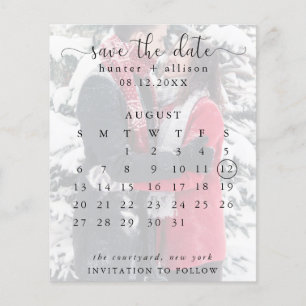 Budget Postcard Save The Date Calendar Flyer