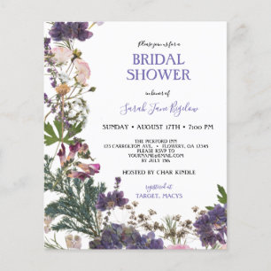 Budget Pressed Wildflower Boho Bridal Shower Flyer