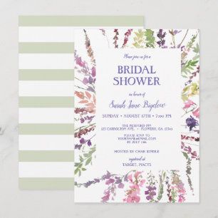 Budget Pressed Wildflower Boho Bridal Shower Invitation