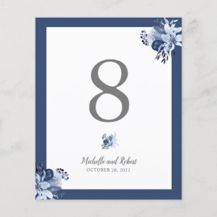 BUDGET Pretty Grey Navy Blue Floral wedding