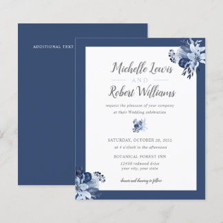 BUDGET Pretty Grey Navy Blue Floral wedding