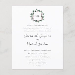 BUDGET Pretty Magnolia Eucalyptus monogram wedding