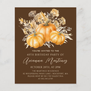 BUDGET PRICED 40th Birthday Rustic Boho Pumpkin