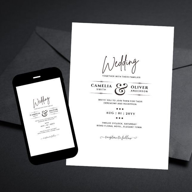 BUDGET Printed OR Digital Download Wedding INVITE (Creator Uploaded)