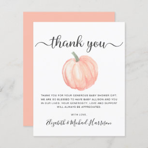 Budget Pumpkin Baby Shower Thank You Card