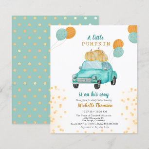 Budget Pumpkin Blue Gold Car Baby Shower