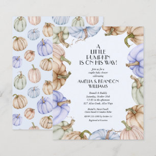Budget Pumpkin Boy Baby Shower Invitations