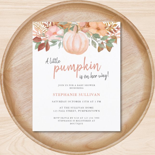 Budget Pumpkin Fall Floral Baby Shower Invitation (Creator Uploaded)