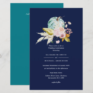 BUDGET Pumpkin FALL Thanksgiving Wedding Invite A9