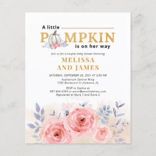 Budget Pumpkin Lilac Floral Couples Baby Shower