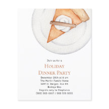 Budget Pumpkin Pie Holiday Dinner Party Invitation