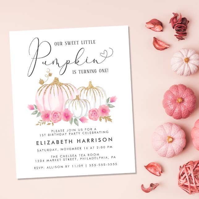 Budget Pumpkin Pink Floral Girl 1st Birthday Party (Creator Uploaded)