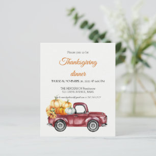 Budget Pumpkin Thanksgiving Dinner Invitation. Fly