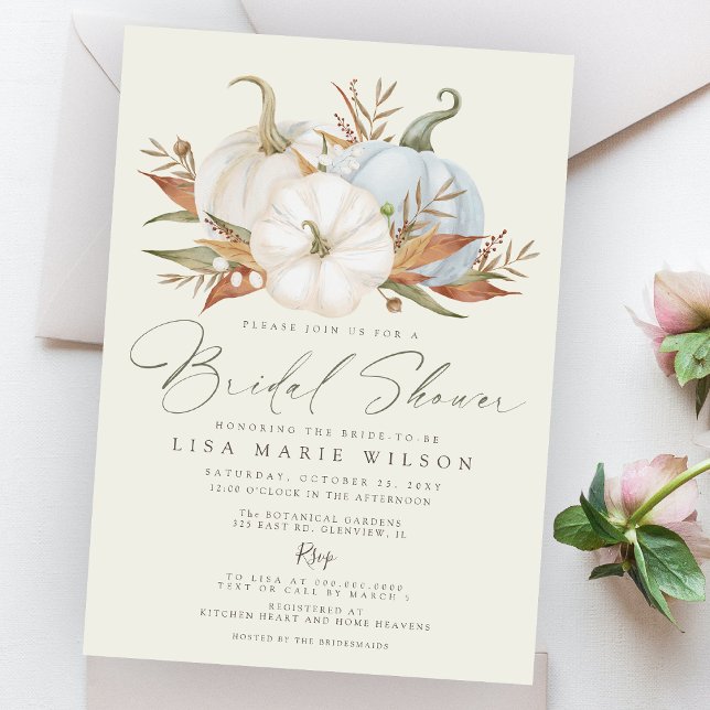 Budget Pumpkins Fall Bridal Shower Invitation (Creator Uploaded)