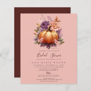 Budget Pumpkins Fall Bridal Shower Invitations