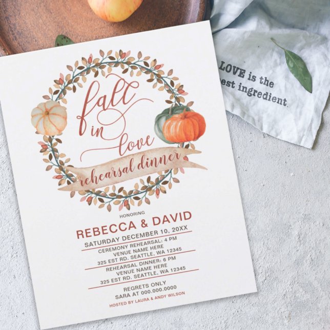 Budget Pumpkins Fall Rehearsal Dinner Invitation (Creator Uploaded)