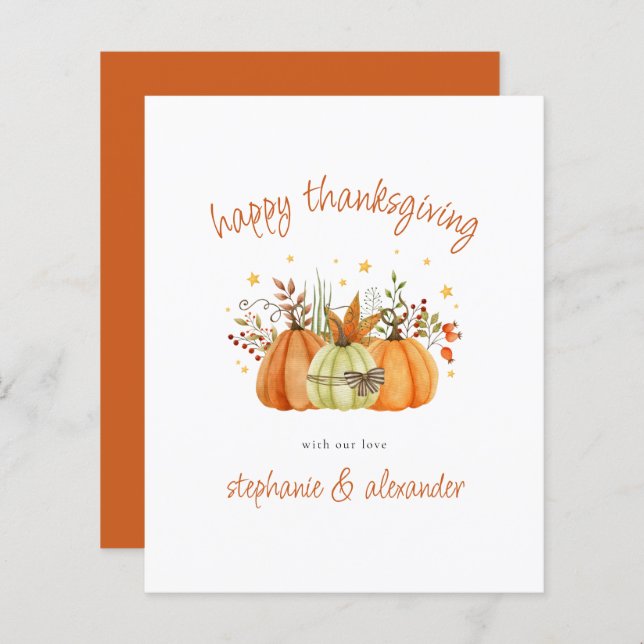 BUDGET Pumpkins Terracotta Happy Thanksgiving (Front/Back)