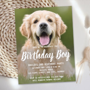 Budget Puppy Dog Birthday Party Pet Photo Invite