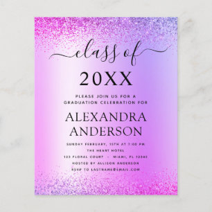 Budget Purple 2021 Graduation Party Glitter