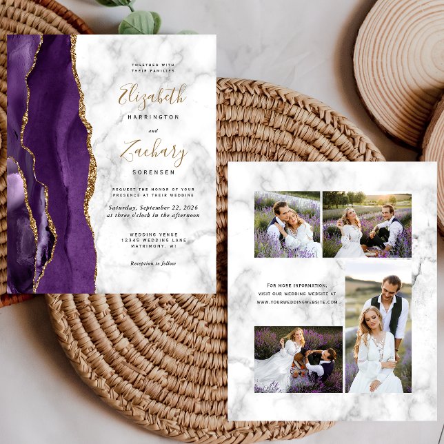 Budget Purple Agate Marble 4-Photo Wedding (Creator Uploaded)
