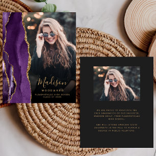 Budget Purple Agate Photo Dark Grad Announcement