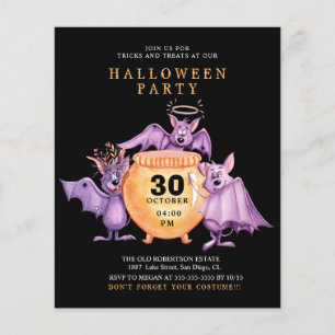 Budget Purple Bats Scary Pot Halloween Flyer