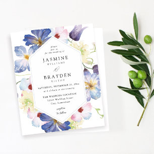 Budget Purple Blue Floral Wedding