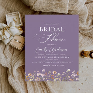 Budget Purple Boho Wildflower Bridal Shower