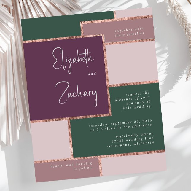 Budget Purple Emerald Green Rose Gold Wedding (Creator Uploaded)