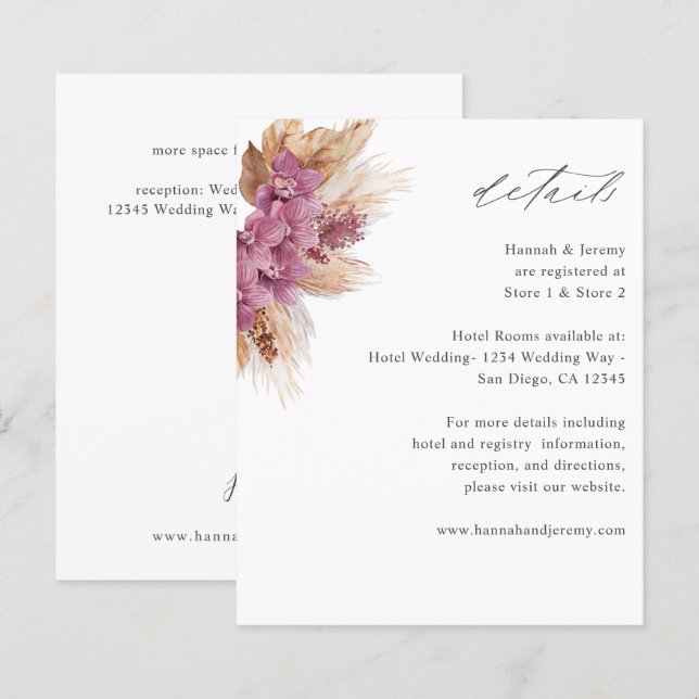 Budget Purple Floral Boho Details (Front/Back)