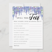 Budget Purple Floral Spill Tea Bridal Shower Game