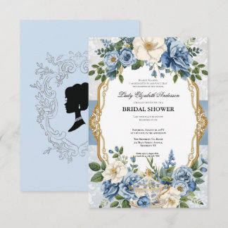 Budget Purple Florals Bridgerton Bridal Shower Invitation