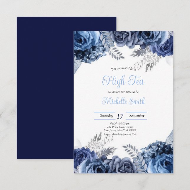Budget Purple Florals Bridgerton Bridal Shower Invitation (Front/Back)